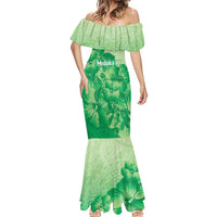 Aloha Hawaii Molokai Island Mermaid Dress Hibiscus Tribal Honu Hawaiian Tattoo Green LT14 - Polynesian Pride