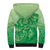 Aloha Hawaii Molokai Island Sherpa Hoodie Hibiscus Tribal Honu Hawaiian Tattoo Green
