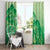 Aloha Hawaii Molokai Island Window Curtain Hibiscus Tribal Honu Hawaiian Tattoo Green