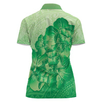 Aloha Hawaii Molokai Island Women Polo Shirt Hibiscus Tribal Honu Hawaiian Tattoo Green LT14 - Polynesian Pride