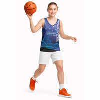 Personalised Matariki New Zealand Basketball Jersey Maori New Year Galaxy Koru Pattern - Polynesian Pride