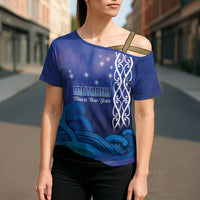 Personalised Matariki New Zealand Cross Shoulder Shirt Maori New Year Galaxy Koru Pattern LT14 - Polynesian Pride