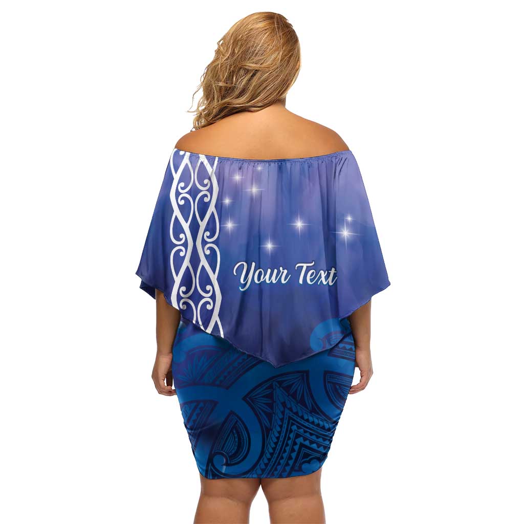 Personalised Matariki New Zealand Family Matching Off Shoulder Short Dress and Hawaiian Shirt Maori New Year Galaxy Koru Pattern LT14 - Polynesian Pride