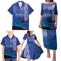 Personalised Matariki New Zealand Family Matching Puletasi and Hawaiian Shirt Maori New Year Galaxy Koru Pattern LT14 - Polynesian Pride