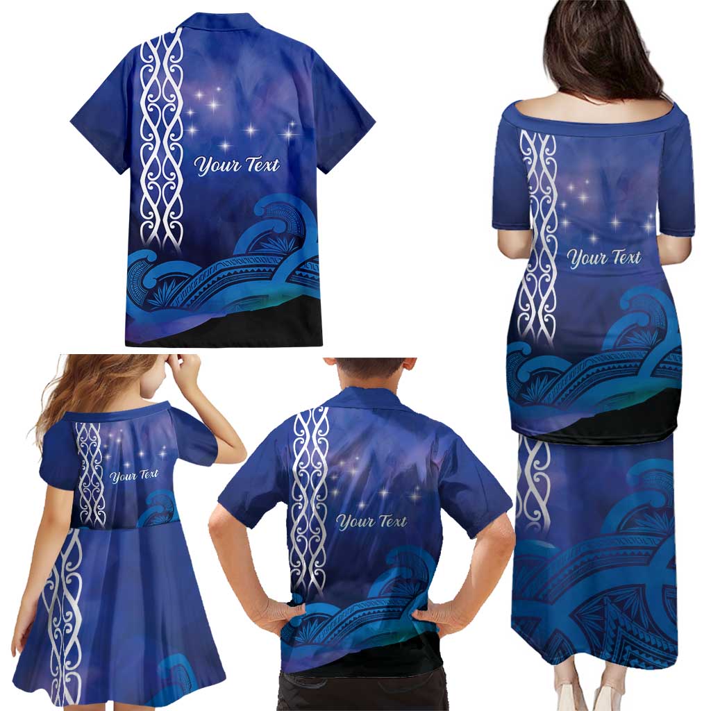 Personalised Matariki New Zealand Family Matching Puletasi and Hawaiian Shirt Maori New Year Galaxy Koru Pattern LT14 - Polynesian Pride