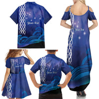 Personalised Matariki New Zealand Family Matching Summer Maxi Dress and Hawaiian Shirt Maori New Year Galaxy Koru Pattern LT14 - Polynesian Pride