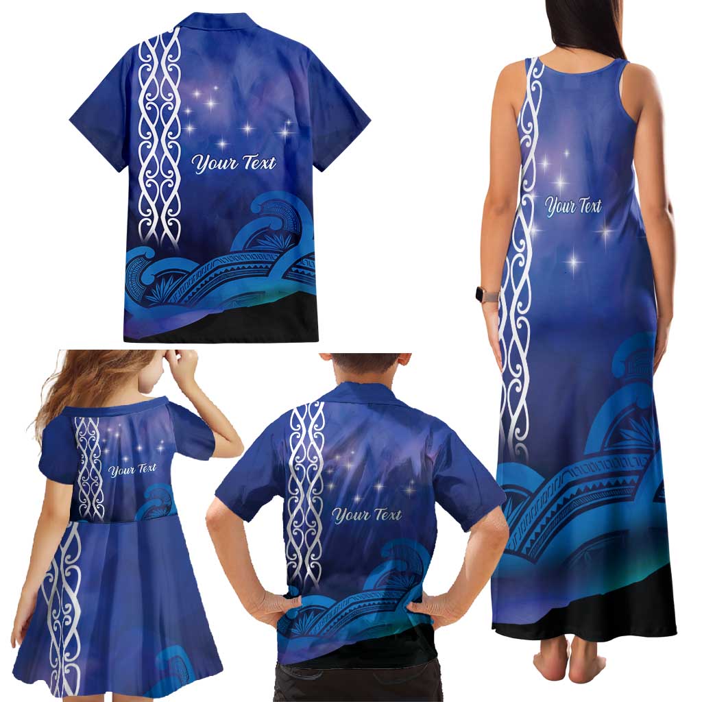 Personalised Matariki New Zealand Family Matching Tank Maxi Dress and Hawaiian Shirt Maori New Year Galaxy Koru Pattern LT14 - Polynesian Pride