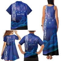 Personalised Matariki New Zealand Family Matching Tank Maxi Dress and Hawaiian Shirt Maori New Year Galaxy Koru Pattern LT14 - Polynesian Pride