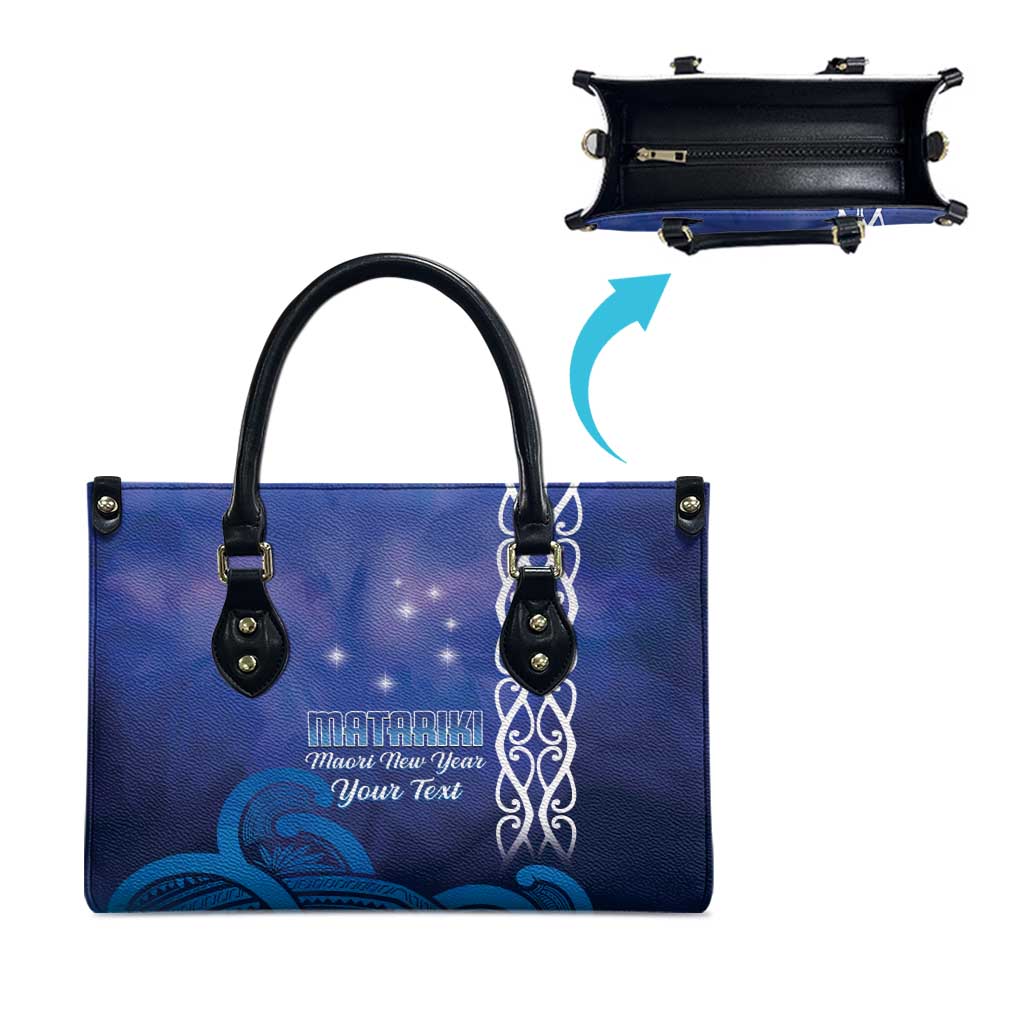 Personalised Matariki New Zealand Leather Bag Maori New Year Galaxy Koru Pattern - Polynesian Pride