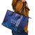 Personalised Matariki New Zealand Leather Tote Bag Maori New Year Galaxy Koru Pattern