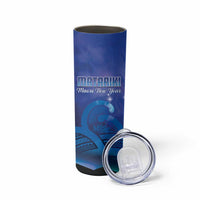 Personalised Matariki New Zealand Skinny Tumbler Maori New Year Galaxy Koru Pattern