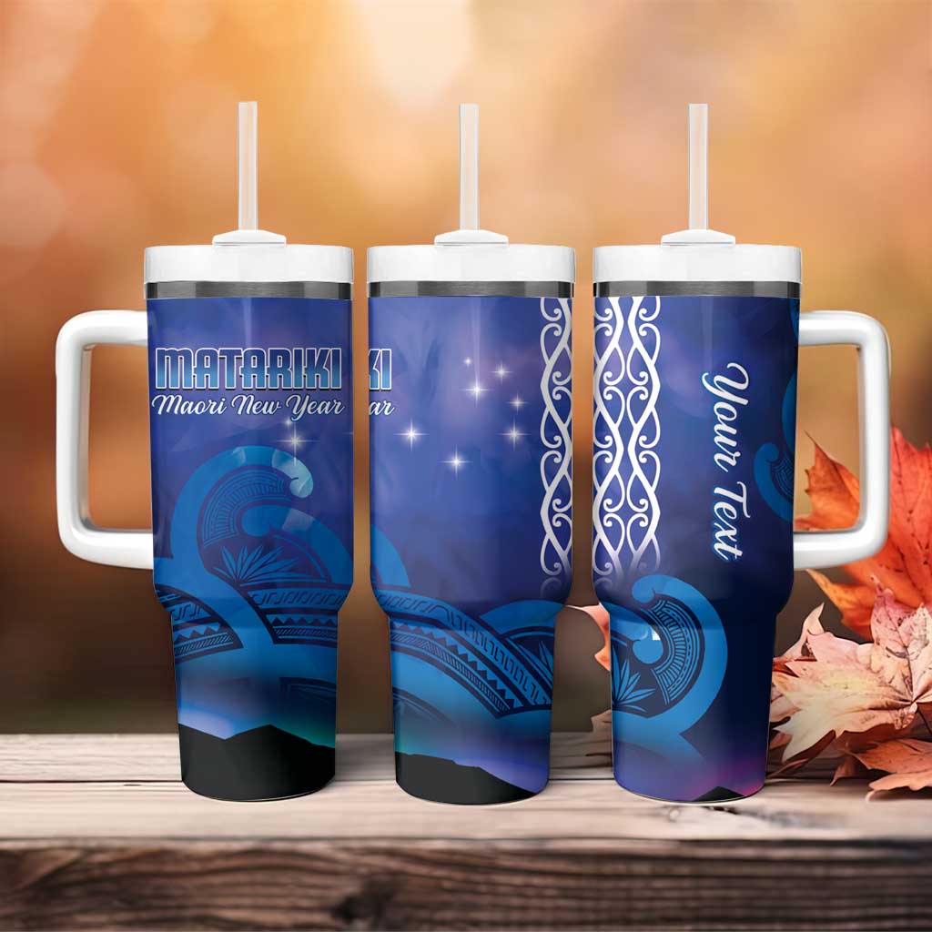 Personalised Matariki New Zealand Tumbler With Handle Maori New Year Galaxy Koru Pattern