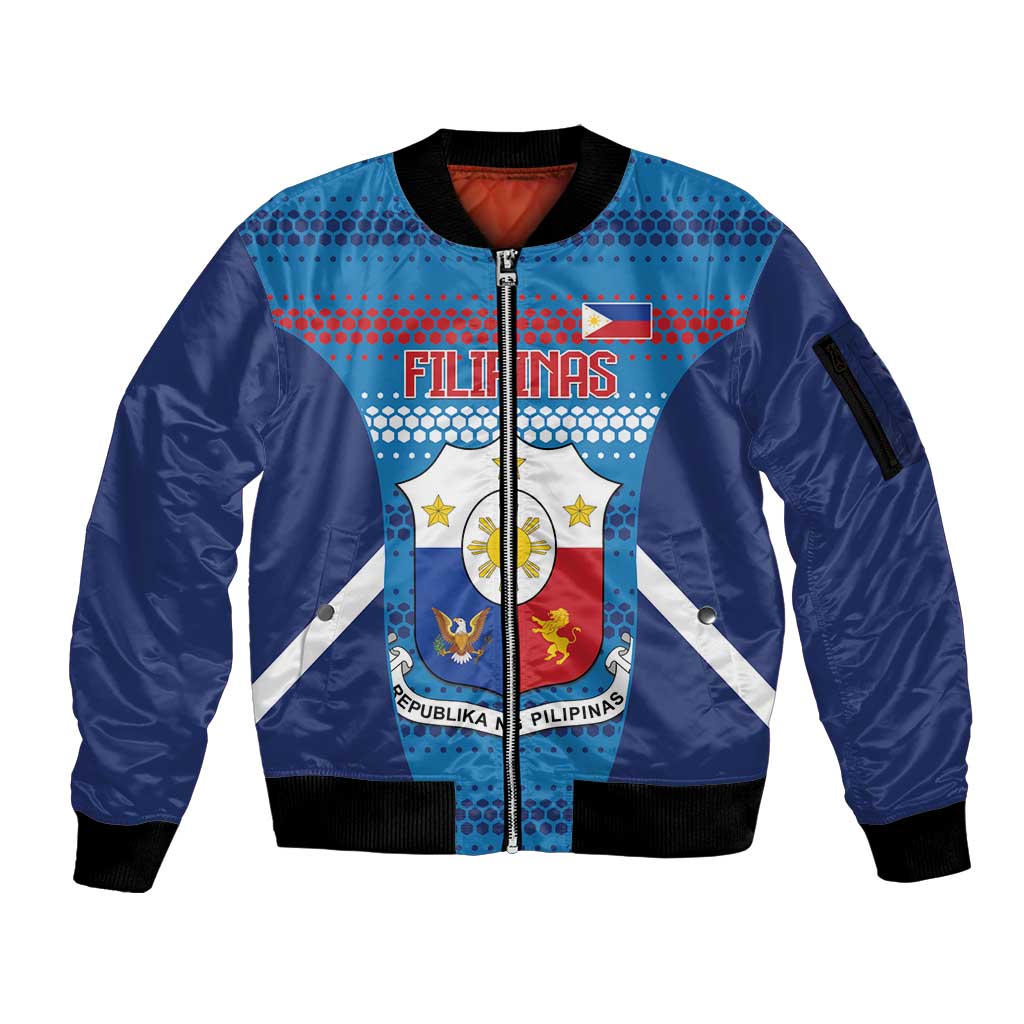 Philippines Football 2026 Sleeve Zip Bomber Jacket Come On Filipinas