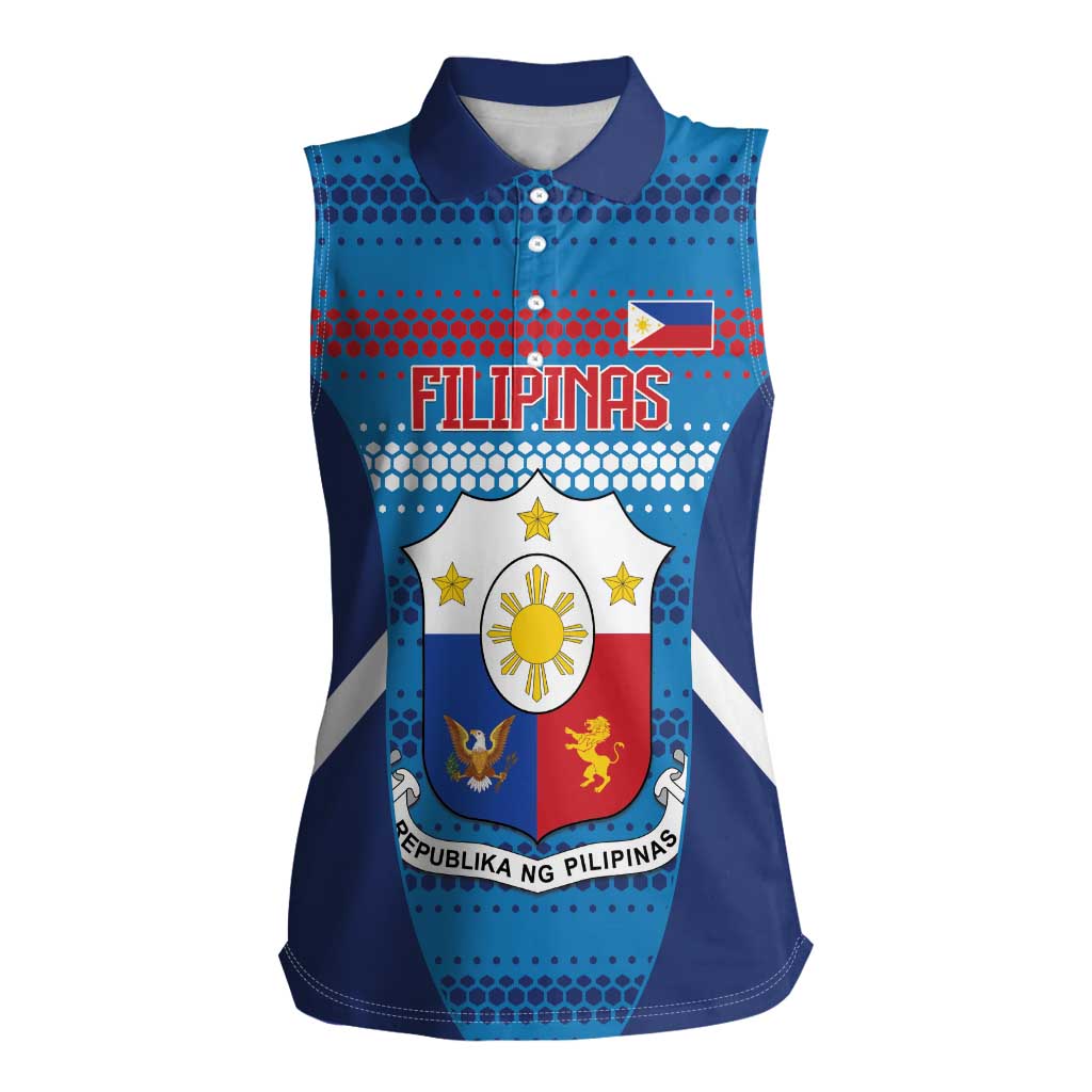 Philippines Football 2026 Women Sleeveless Polo Shirt Come On Filipinas