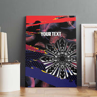 Philippines Sun Tattoo Canvas Wall Art Feathers Filipinas Grunge Style Black