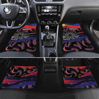 Philippines Sun Tattoo Car Mats Feathers Filipinas Grunge Style Black