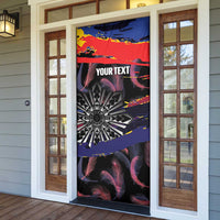 Philippines Sun Tattoo Door Cover Feathers Filipinas Grunge Style Black