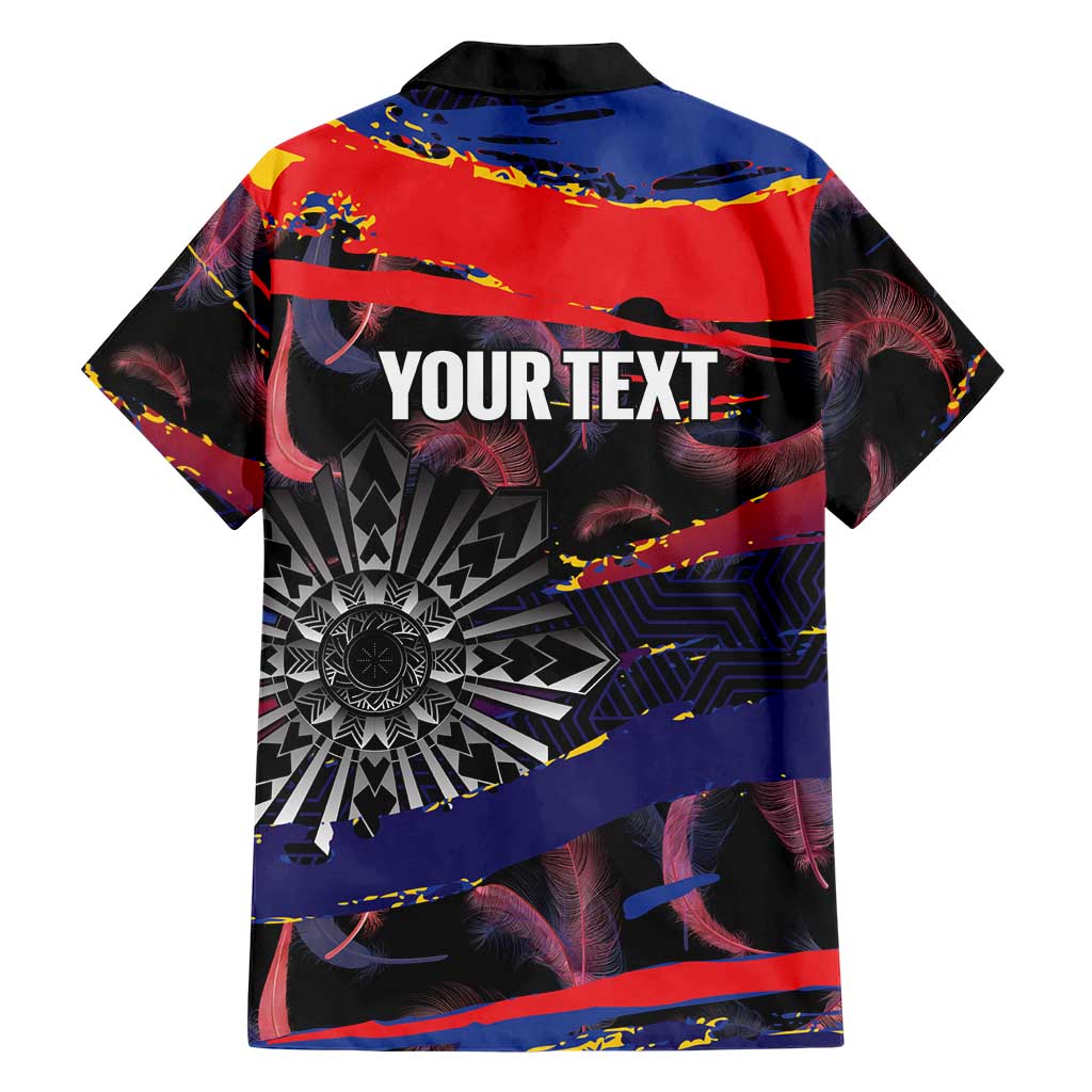 Philippines Sun Tattoo Family Matching Mermaid Dress and Hawaiian Shirt Feathers Filipinas Grunge Style Black LT14 - Polynesian Pride
