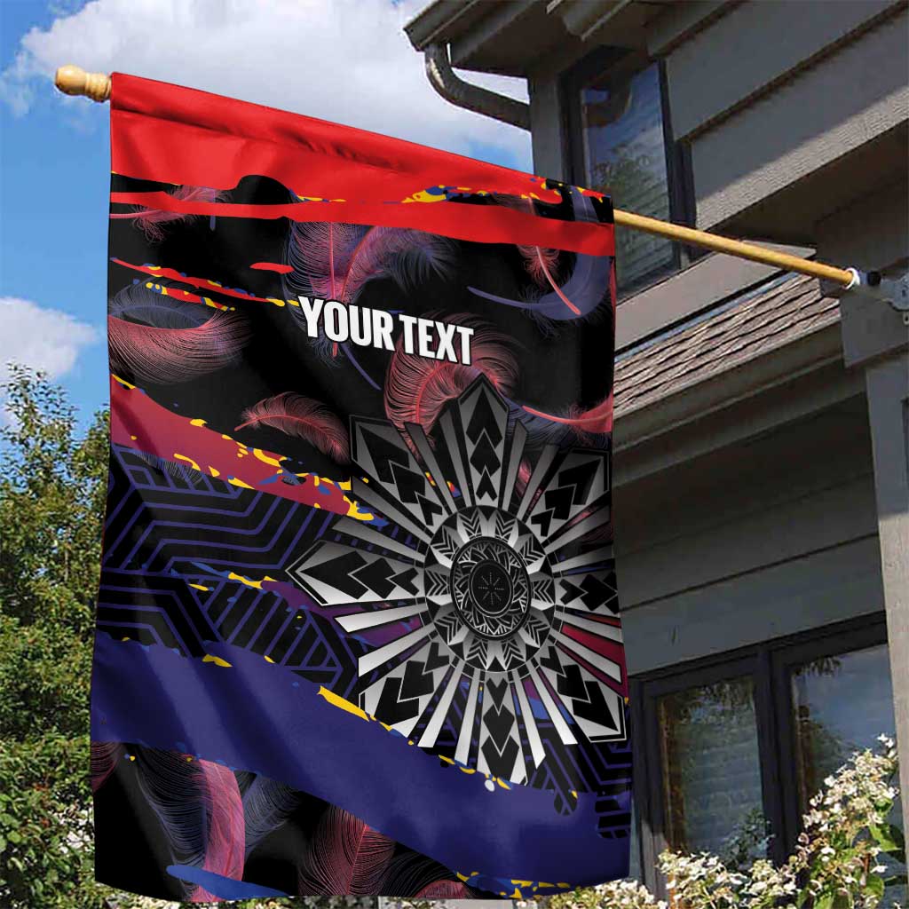 Philippines Sun Tattoo Garden Flag Feathers Filipinas Grunge Style Black