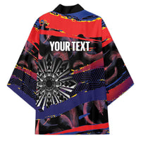 Philippines Sun Tattoo Kimono Feathers Filipinas Grunge Style Black