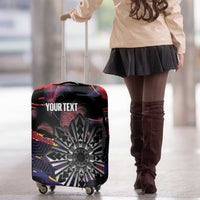 Philippines Sun Tattoo Luggage Cover Feathers Filipinas Grunge Style Black