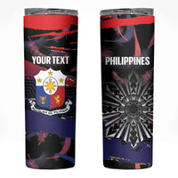 Philippines Sun Tattoo Skinny Tumbler Feathers Filipinas Grunge Style Black
