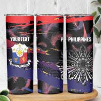 Philippines Sun Tattoo Skinny Tumbler Feathers Filipinas Grunge Style Black
