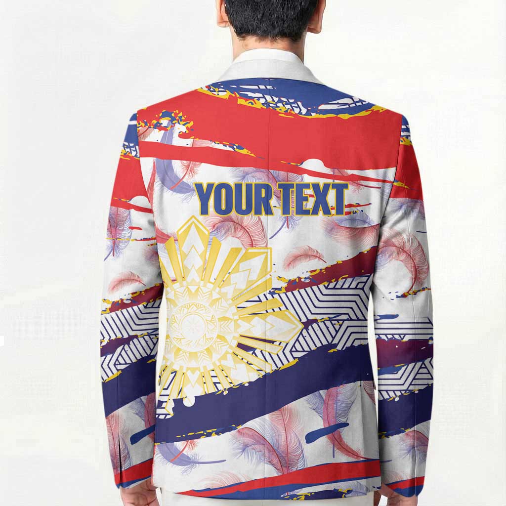 Philippines Sun Tattoo Blazer Feathers Filipinas Grunge Style White