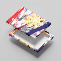 Philippines Sun Tattoo Canvas Wall Art Feathers Filipinas Grunge Style White