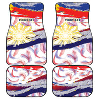 Philippines Sun Tattoo Car Mats Feathers Filipinas Grunge Style White