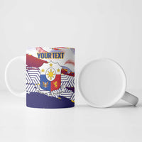 Philippines Sun Tattoo Ceramic Mug Feathers Filipinas Grunge Style White