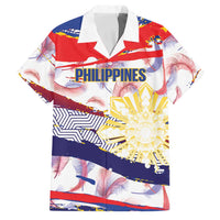 Philippines Sun Tattoo Family Matching Long Sleeve Bodycon Dress and Hawaiian Shirt Feathers Filipinas Grunge Style White LT14 Dad's Shirt - Short Sleeve White - Polynesian Pride