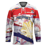 Philippines Sun Tattoo Hockey Jersey Feathers Filipinas Grunge Style White