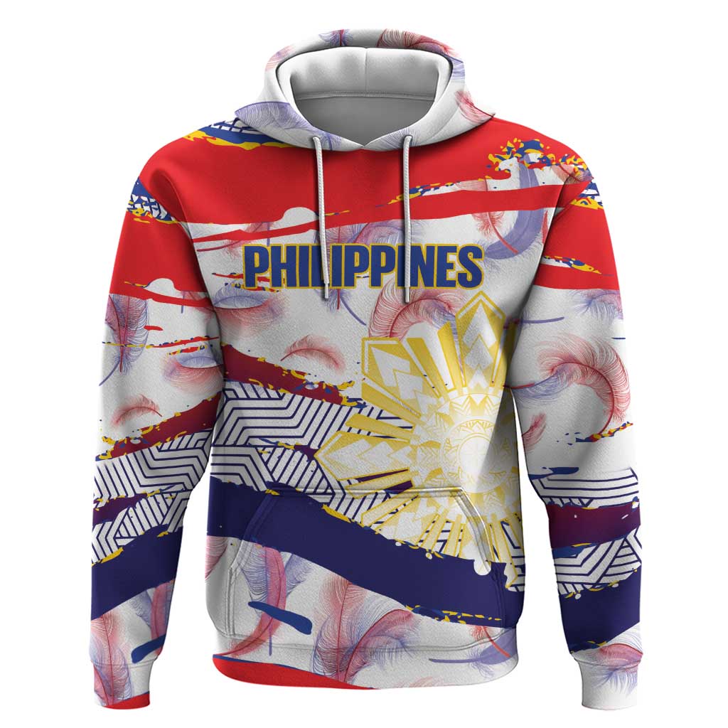 Philippines Sun Tattoo Hoodie Feathers Filipinas Grunge Style White