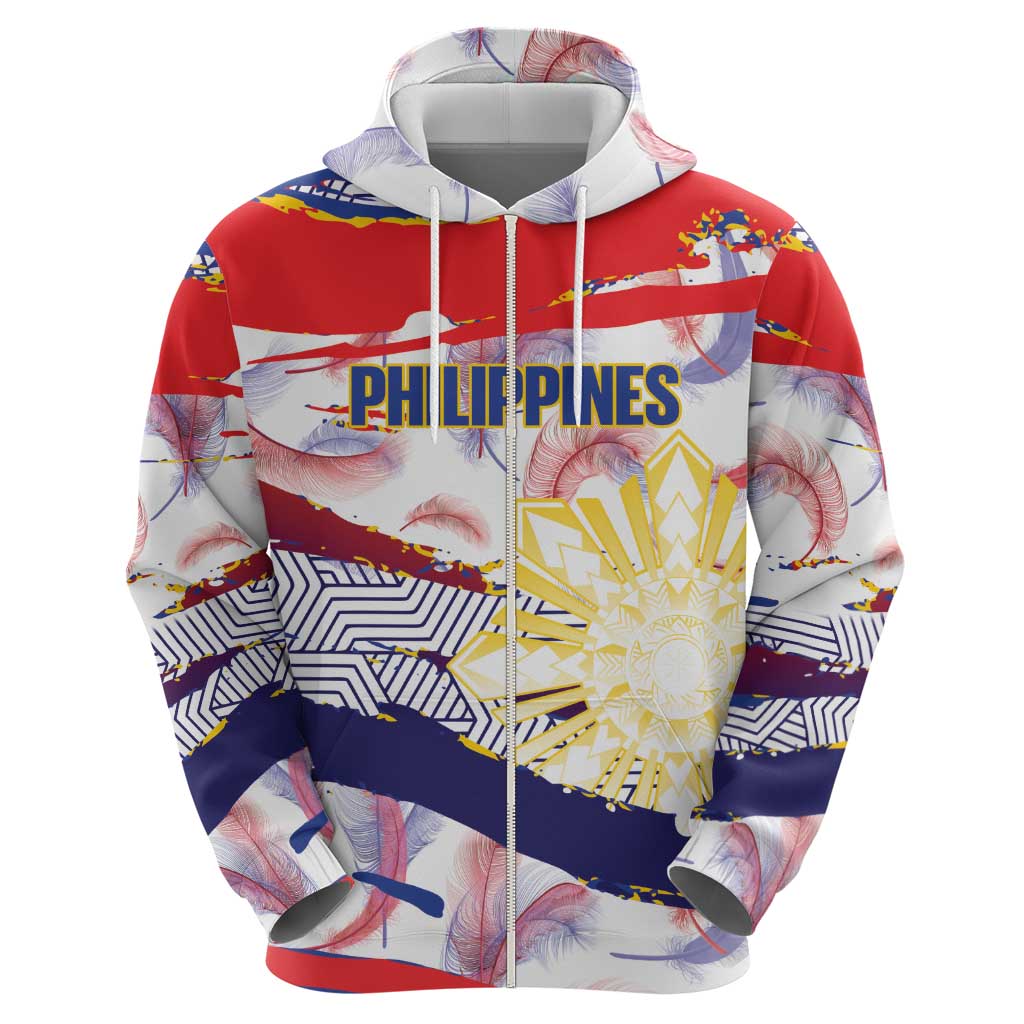 Philippines Sun Tattoo Hoodie Feathers Filipinas Grunge Style White