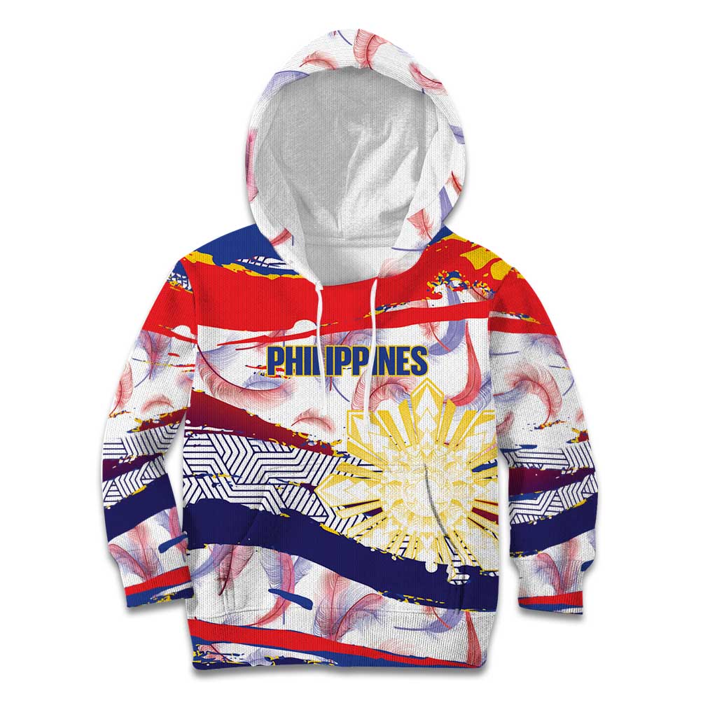 Philippines Sun Tattoo Kid Hoodie Feathers Filipinas Grunge Style White