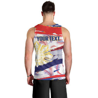 Philippines Sun Tattoo Men Tank Top Feathers Filipinas Grunge Style White