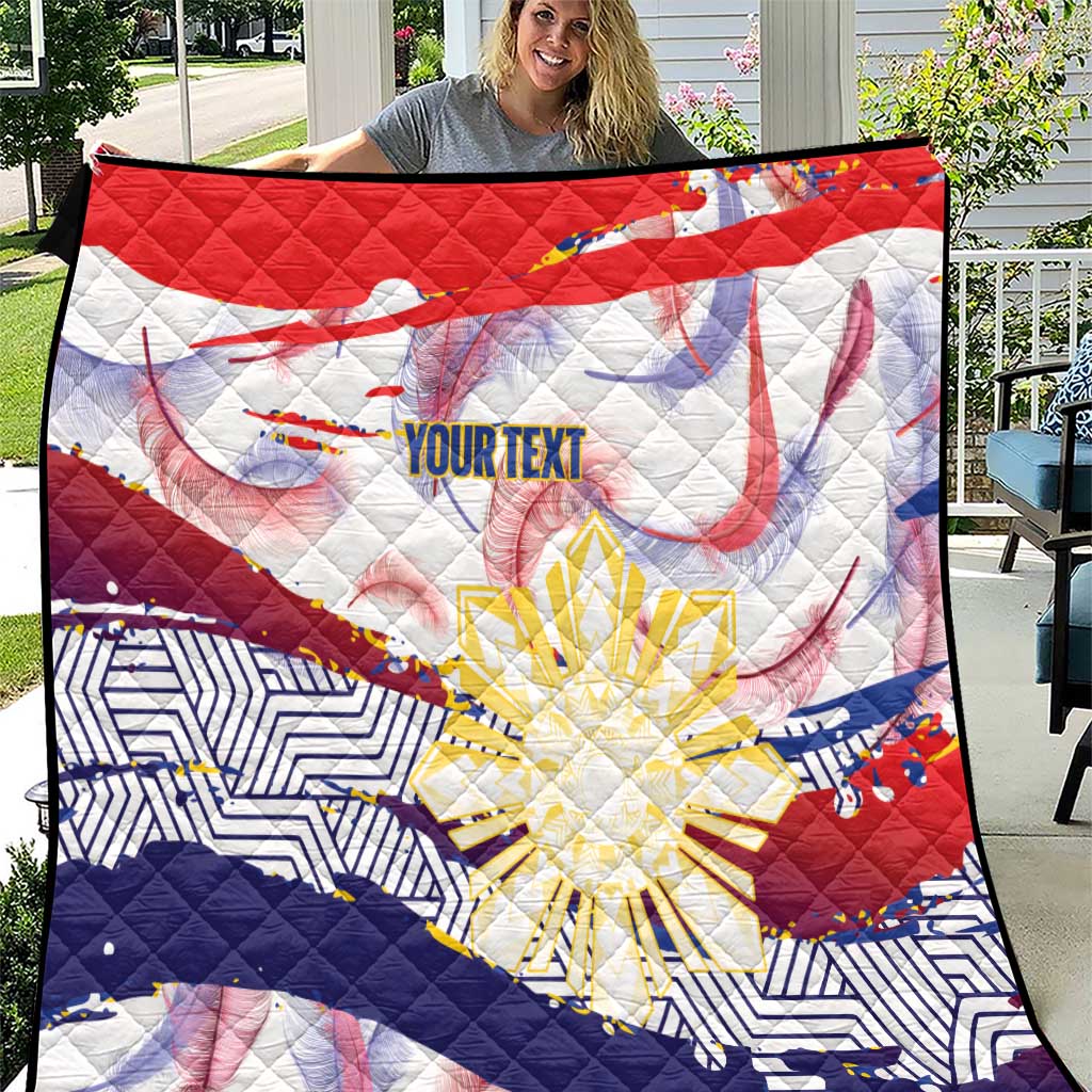 Philippines Sun Tattoo Quilt Feathers Filipinas Grunge Style White