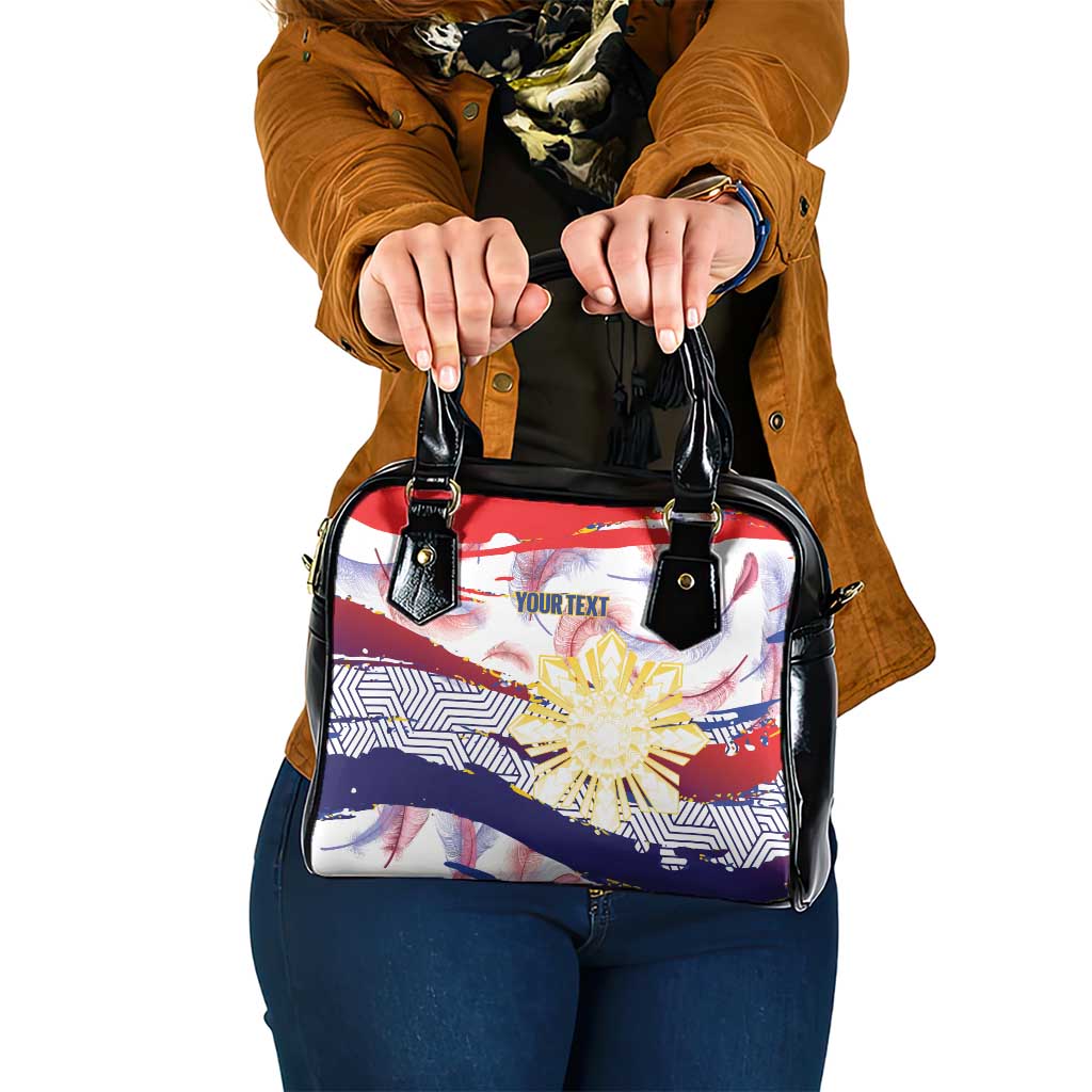 Philippines Sun Tattoo Shoulder Handbag Feathers Filipinas Grunge Style White