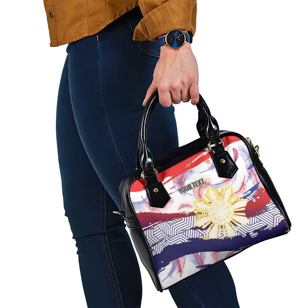 Philippines Sun Tattoo Shoulder Handbag Feathers Filipinas Grunge Style White