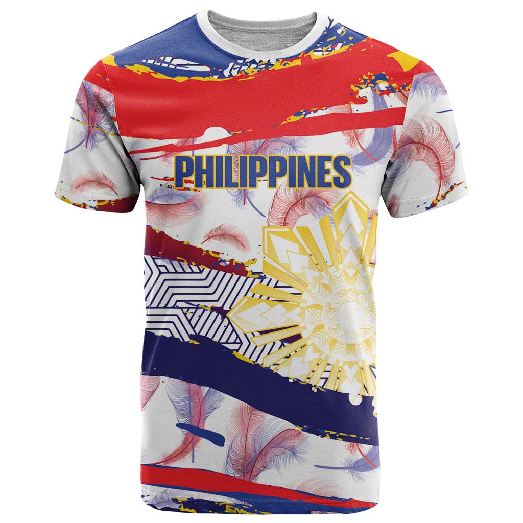Philippines Sun Tattoo T Shirt Feathers Filipinas Grunge Style White