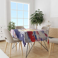 Philippines Sun Tattoo Tablecloth Feathers Filipinas Grunge Style White