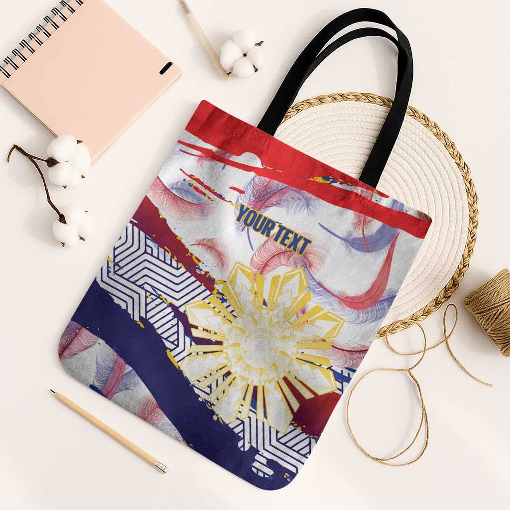 Philippines Sun Tattoo Tote Bag Feathers Filipinas Grunge Style White