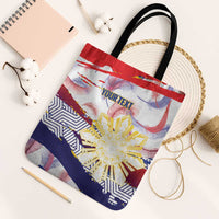 Philippines Sun Tattoo Tote Bag Feathers Filipinas Grunge Style White