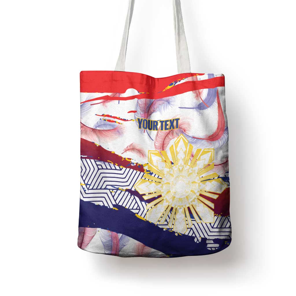 Philippines Sun Tattoo Tote Bag Feathers Filipinas Grunge Style White