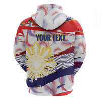 Philippines Sun Tattoo Zip Hoodie Feathers Filipinas Grunge Style White