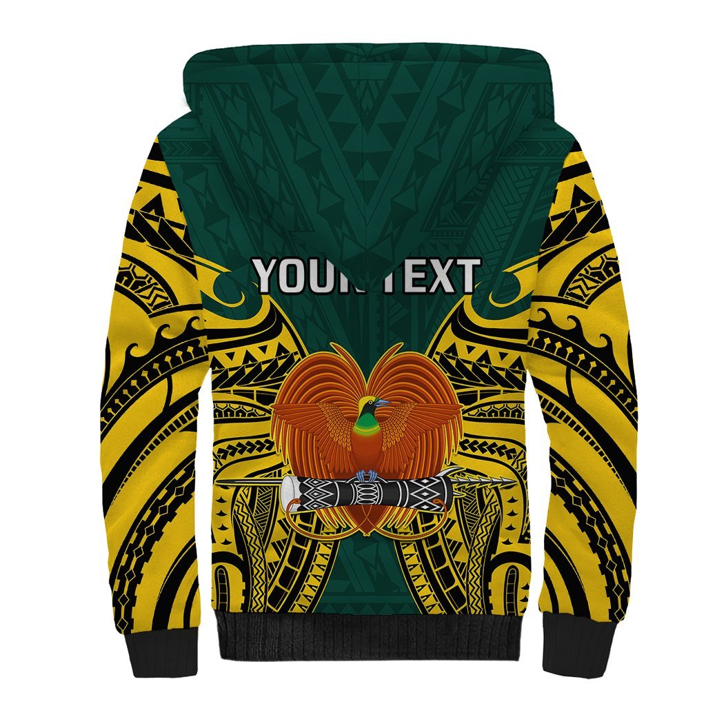 (Custom Personalised) Papua New Guinea Sherpa Hoodie Jiwaka Province Mix Coat Of Arms Polynesian Art LT14 - Polynesian Pride