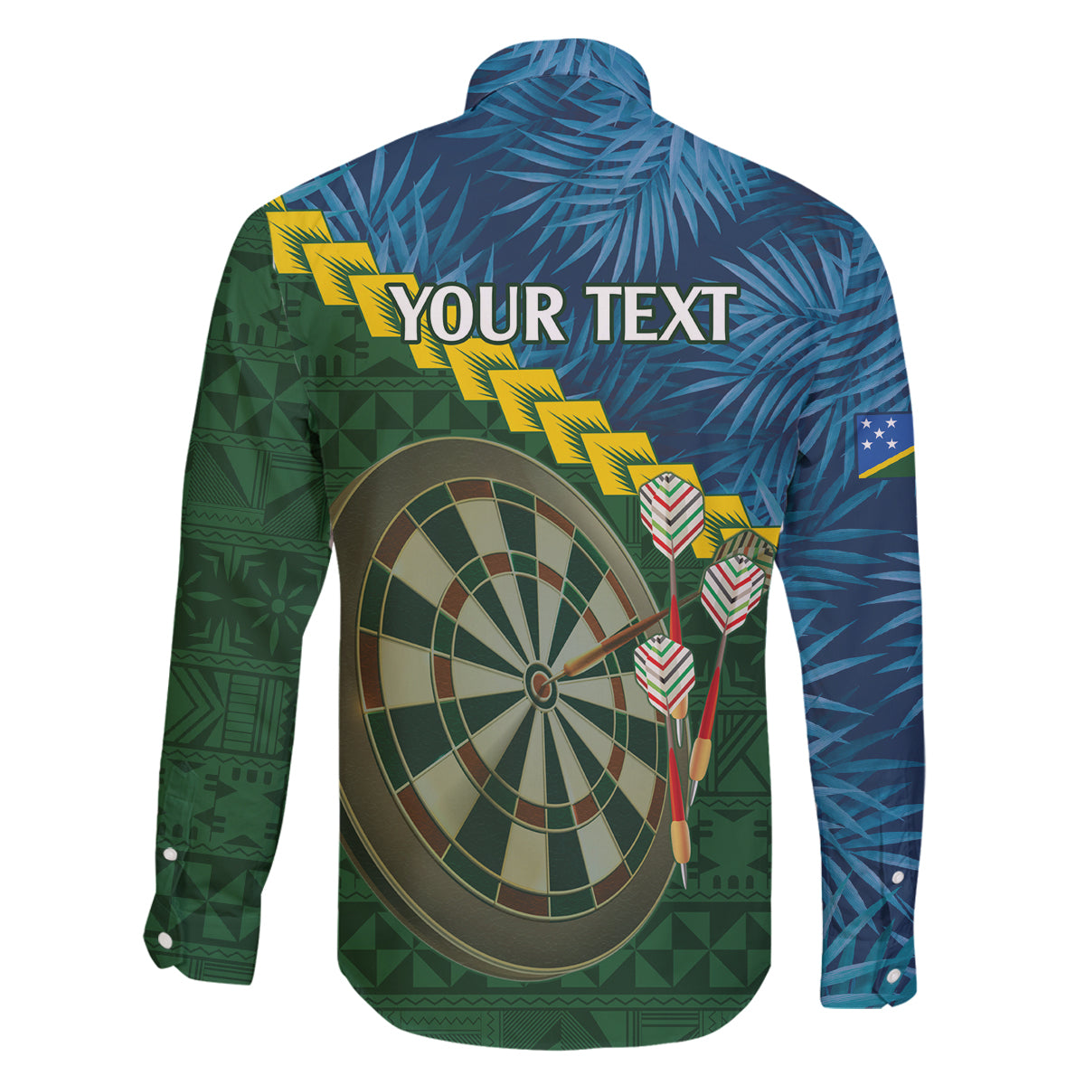 Personalised Solomon Islands Darts Family Matching Long Sleeve Bodycon Dress and Hawaiian Shirt Tropical Leaves Melanesian Pattern LT14 - Polynesian Pride