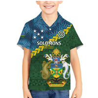 Personalised Solomon Islands Darts Family Matching Mermaid Dress and Hawaiian Shirt Tropical Leaves Melanesian Pattern