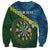 Personalised Solomon Islands Darts Sweatshirt Tropical Leaves Melanesian Pattern